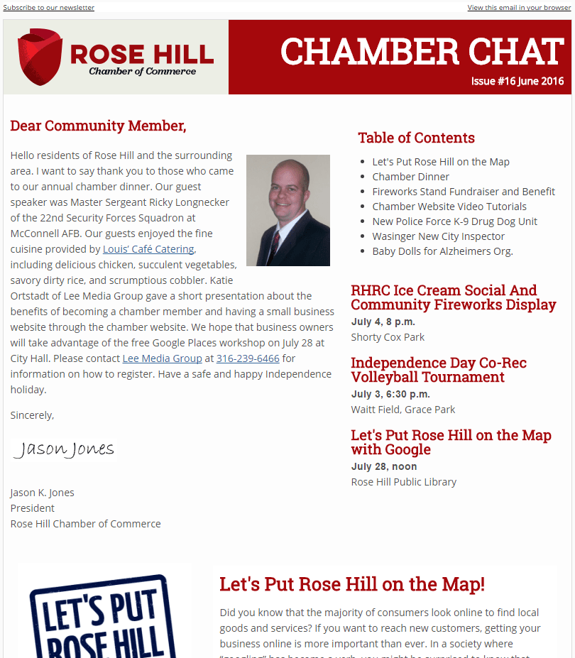 Chamber Chat Newsletter #16 - June, 2016
